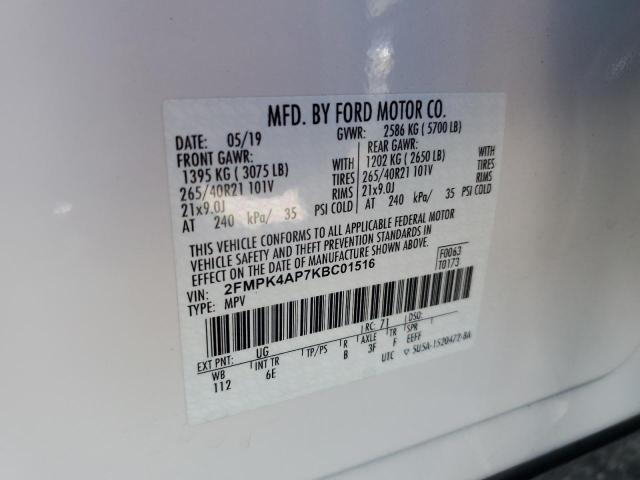 Photo 12 VIN: 2FMPK4AP7KBC01516 - FORD EDGE 