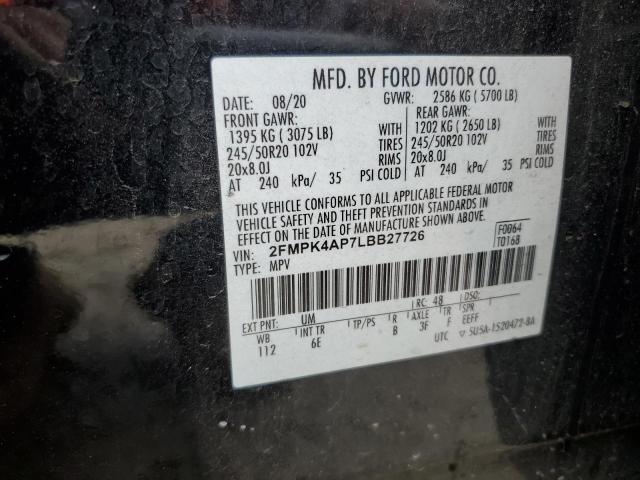 Photo 12 VIN: 2FMPK4AP7LBB27726 - FORD EDGE ST 