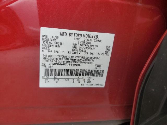 Photo 12 VIN: 2FMPK4AP7LBB40606 - FORD EDGE ST 