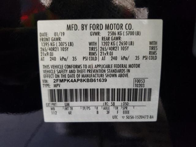 Photo 9 VIN: 2FMPK4AP8KBB61639 - FORD EDGE ST 