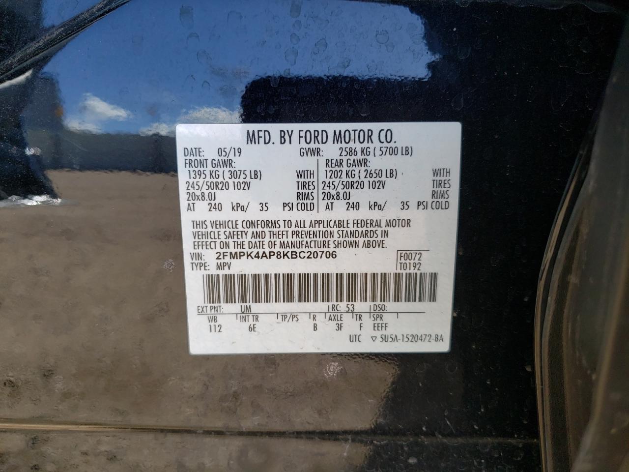 Photo 11 VIN: 2FMPK4AP8KBC20706 - FORD EDGE 