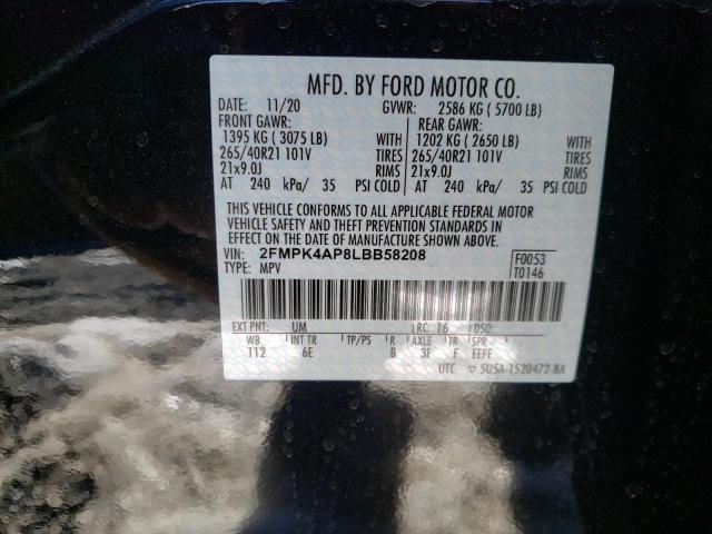 Photo 9 VIN: 2FMPK4AP8LBB58208 - FORD EDGE ST 