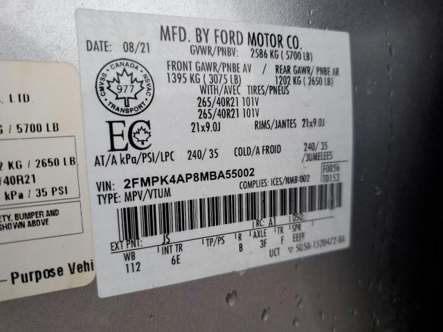 Photo 12 VIN: 2FMPK4AP8MBA55002 - FORD EDGE ST 