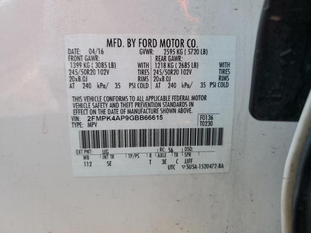 Photo 12 VIN: 2FMPK4AP9GBB66615 - FORD EDGE 