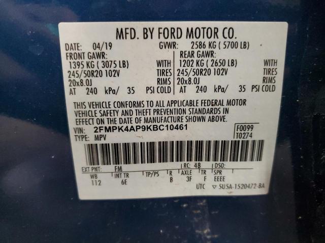 Photo 13 VIN: 2FMPK4AP9KBC10461 - FORD EDGE ST 