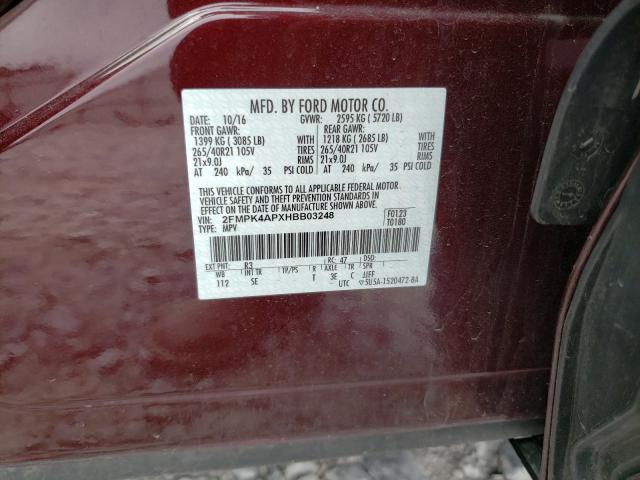 Photo 9 VIN: 2FMPK4APXHBB03248 - FORD EDGE 