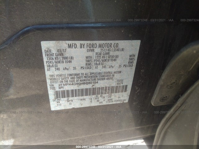 Photo 8 VIN: 2FMPK4G90HBB80154 - FORD EDGE 