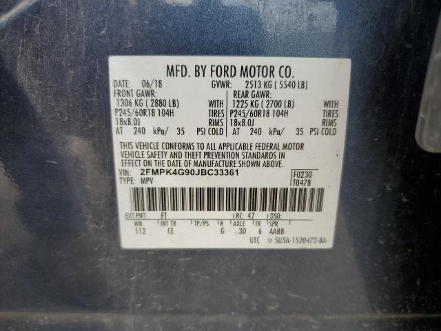 Photo 12 VIN: 2FMPK4G90JBC33361 - FORD EDGE SE 