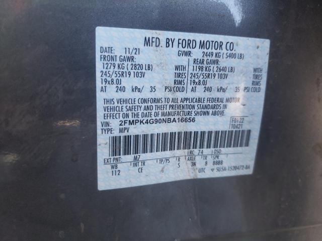 Photo 11 VIN: 2FMPK4G90NBA16656 - FORD EDGE SE 