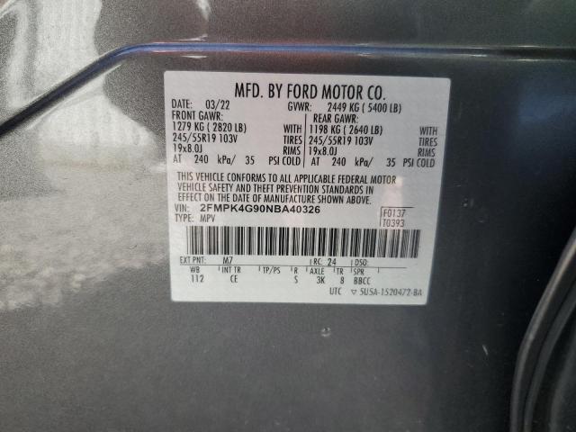 Photo 12 VIN: 2FMPK4G90NBA40326 - FORD EDGE SE 