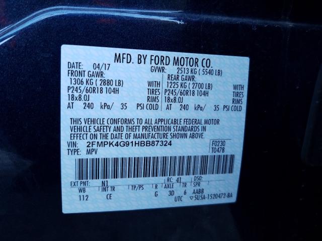 Photo 9 VIN: 2FMPK4G91HBB87324 - FORD EDGE 