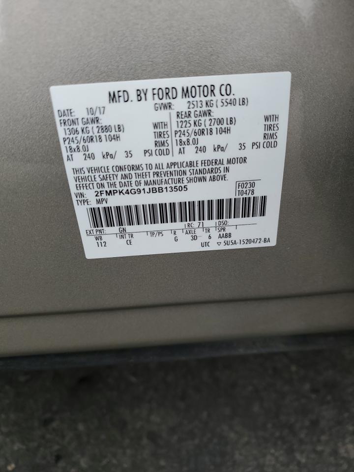 Photo 12 VIN: 2FMPK4G91JBB13505 - FORD EDGE 