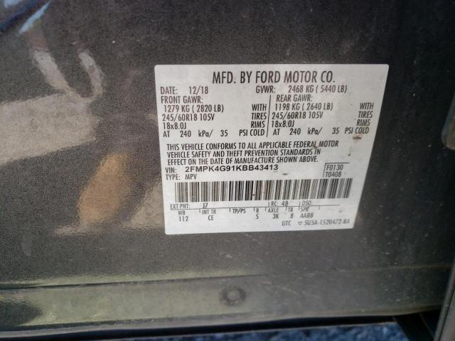 Photo 9 VIN: 2FMPK4G91KBB43413 - FORD EDGE SE 