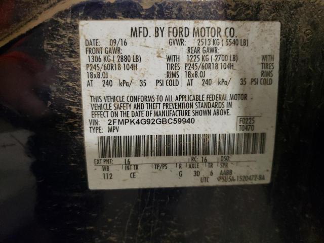 Photo 9 VIN: 2FMPK4G92GBC59940 - FORD EDGE SE 