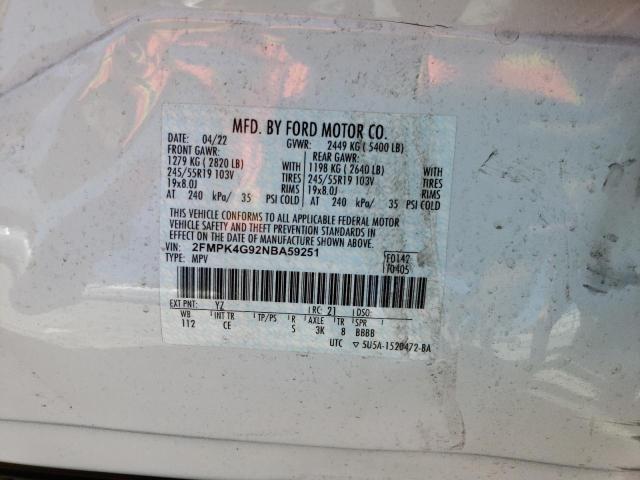 Photo 12 VIN: 2FMPK4G92NBA59251 - FORD EDGE SE 