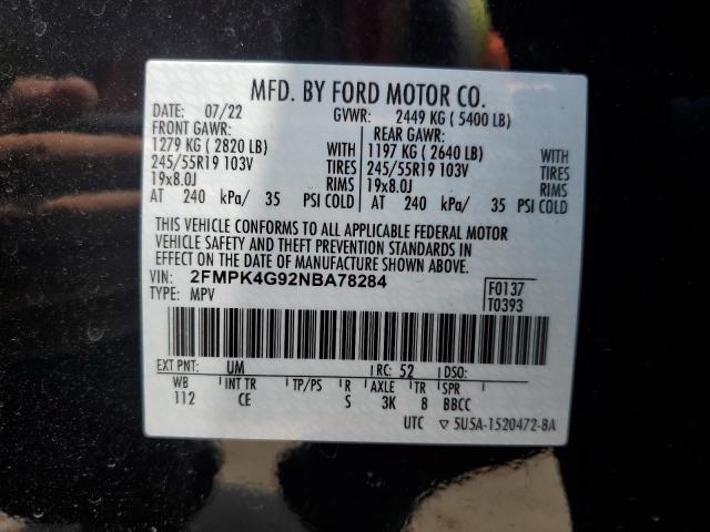 Photo 11 VIN: 2FMPK4G92NBA78284 - FORD EDGE SE 