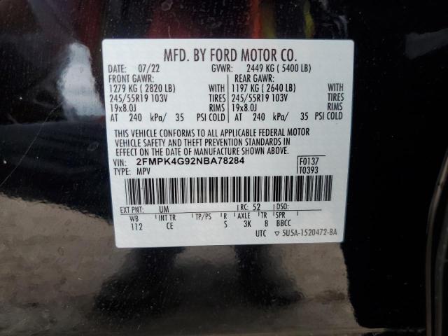 Photo 12 VIN: 2FMPK4G92NBA78284 - FORD EDGE SE 