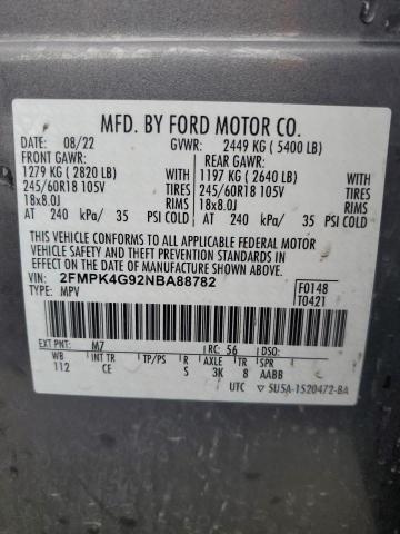 Photo 12 VIN: 2FMPK4G92NBA88782 - FORD EDGE SE 