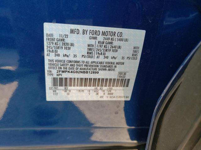 Photo 12 VIN: 2FMPK4G92NBB12899 - FORD EDGE 