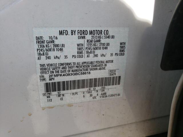 Photo 9 VIN: 2FMPK4G93GBC58618 - FORD EDGE SE 