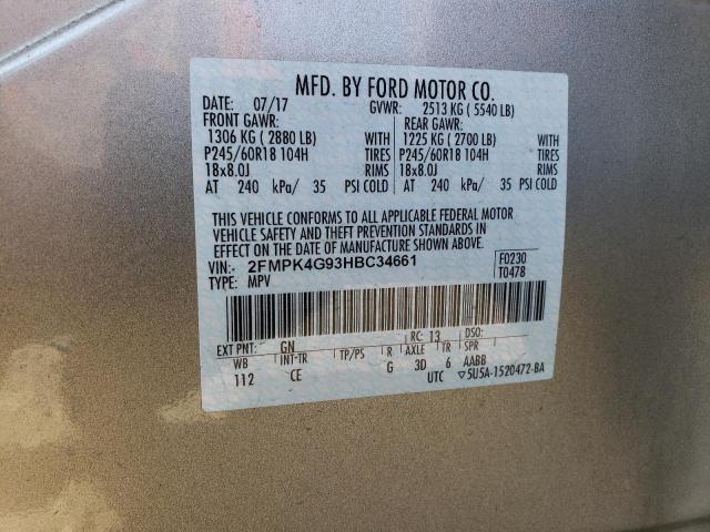 Photo 12 VIN: 2FMPK4G93HBC34661 - FORD EDGE SE 