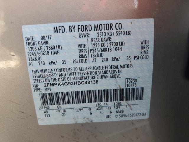 Photo 13 VIN: 2FMPK4G93HBC48138 - FORD EDGE SE 