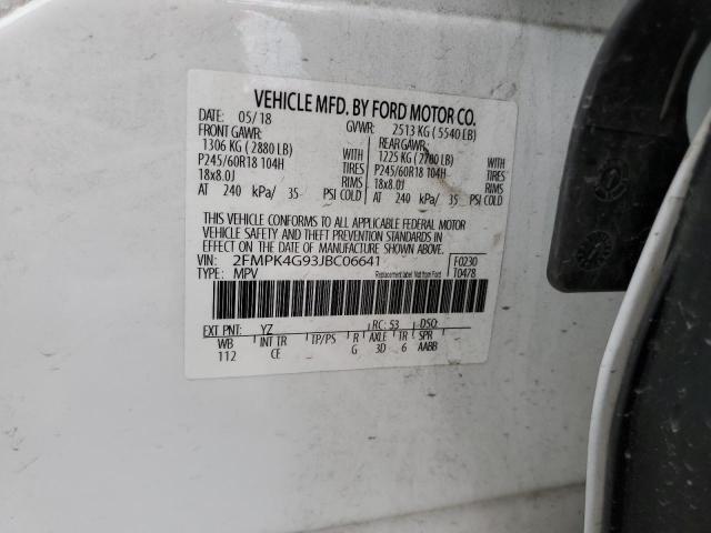 Photo 9 VIN: 2FMPK4G93JBC06641 - FORD EDGE SE 