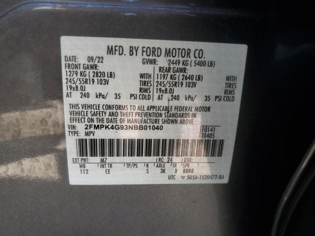 Photo 12 VIN: 2FMPK4G93NBB01040 - FORD EDGE 