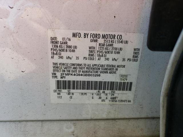 Photo 11 VIN: 2FMPK4G94GBB03298 - FORD EDGE SE 