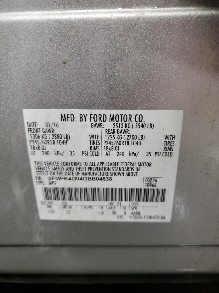 Photo 12 VIN: 2FMPK4G94GBB04838 - FORD EDGE 