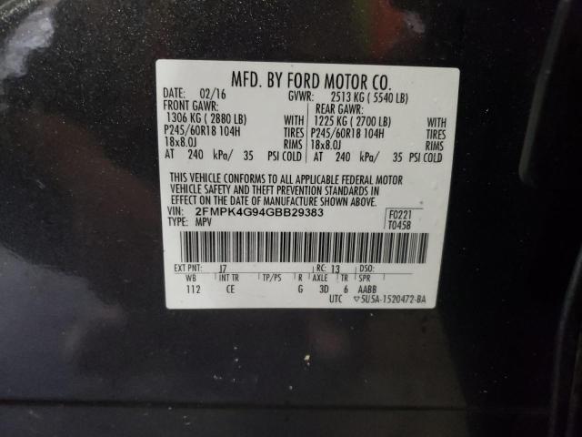 Photo 13 VIN: 2FMPK4G94GBB29383 - FORD EDGE SE 