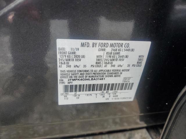 Photo 12 VIN: 2FMPK4G94LBA31481 - FORD EDGE SE 