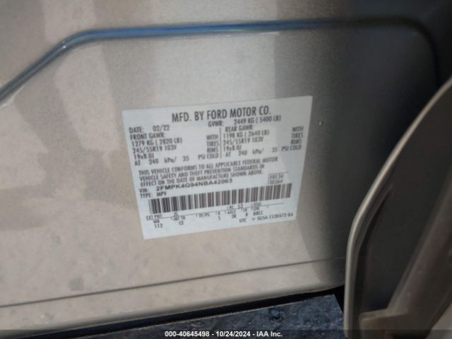 Photo 8 VIN: 2FMPK4G94NBA42063 - FORD EDGE 