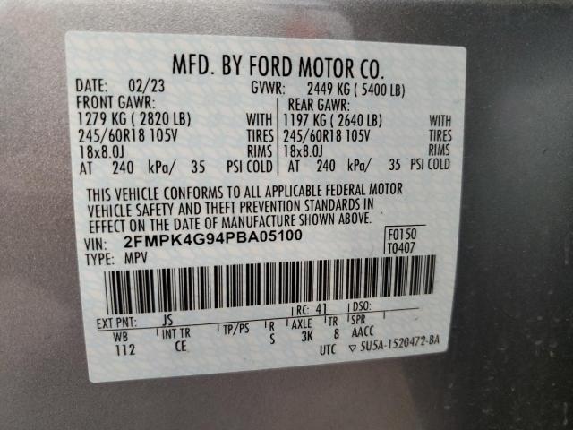 Photo 12 VIN: 2FMPK4G94PBA05100 - FORD EDGE SE 