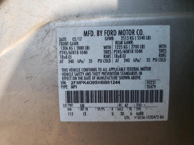 Photo 11 VIN: 2FMPK4G95HBB61244 - FORD EDGE SE 