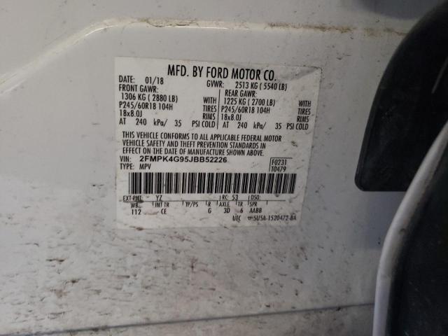 Photo 12 VIN: 2FMPK4G95JBB52226 - FORD EDGE SE 