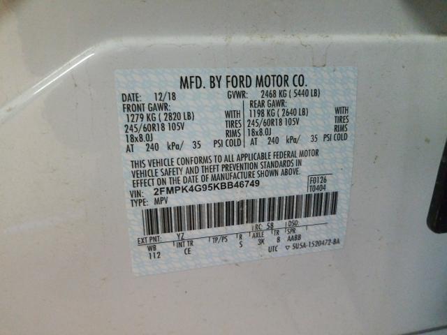 Photo 9 VIN: 2FMPK4G95KBB46749 - FORD EDGE SE 