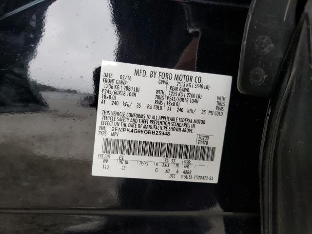 Photo 9 VIN: 2FMPK4G96GBB25948 - FORD EDGE SE 