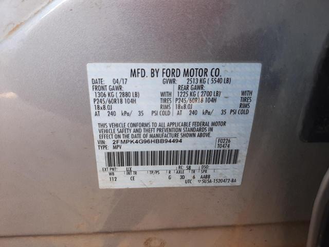 Photo 9 VIN: 2FMPK4G96HBB94494 - FORD EDGE SE 