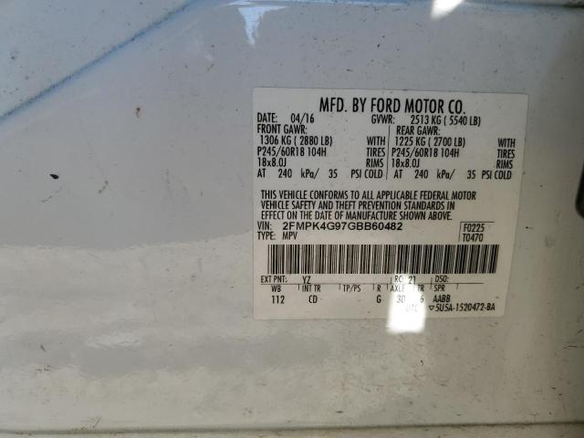 Photo 13 VIN: 2FMPK4G97GBB60482 - FORD EDGE SE 