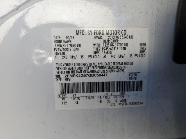 Photo 11 VIN: 2FMPK4G97GBC59447 - FORD EDGE 