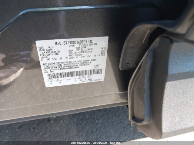 Photo 8 VIN: 2FMPK4G97HBB37866 - FORD EDGE 