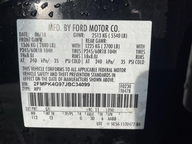 Photo 9 VIN: 2FMPK4G97JBC34099 - FORD EDGE 