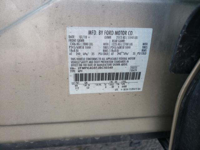 Photo 9 VIN: 2FMPK4G97JBC50349 - FORD EDGE 