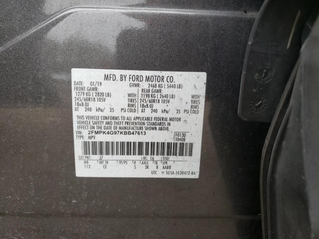 Photo 9 VIN: 2FMPK4G97KBB47613 - FORD EDGE SE 