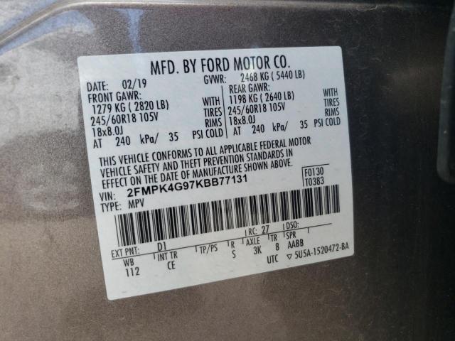 Photo 12 VIN: 2FMPK4G97KBB77131 - FORD EDGE SE 