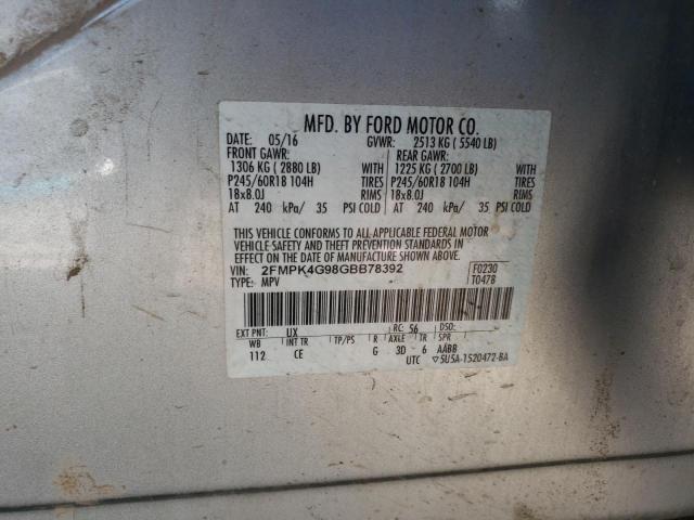 Photo 9 VIN: 2FMPK4G98GBB78392 - FORD EDGE SE 