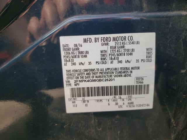 Photo 9 VIN: 2FMPK4G98GBC26201 - FORD EDGE SE 