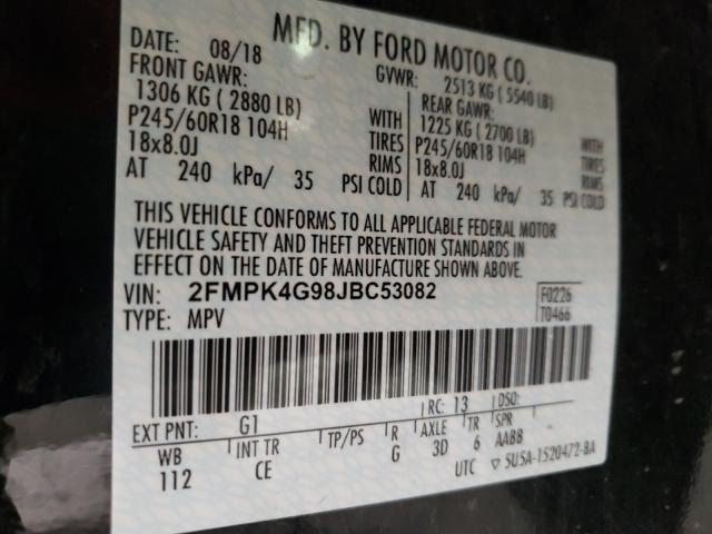 Photo 9 VIN: 2FMPK4G98JBC53082 - FORD EDGE SE 