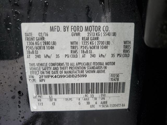 Photo 12 VIN: 2FMPK4G99GBB25099 - FORD EDGE SE 